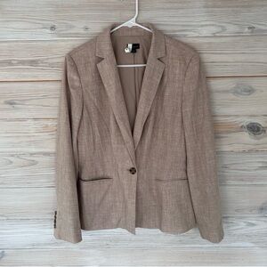 Ann Taylor Beige One Button Blazer